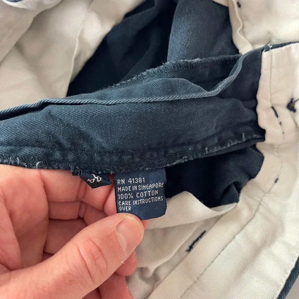 Vintage Polo Ralph Lauren Pants Mens 33x33* Blue Pleated Chino Preppy Luxury